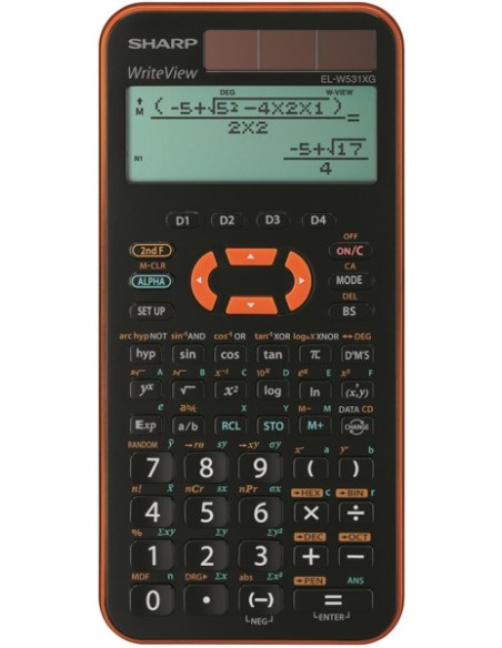 Sharp EL-W531XG calcolatrice Tasca Calcolatrice scientifica Nero, Arancione