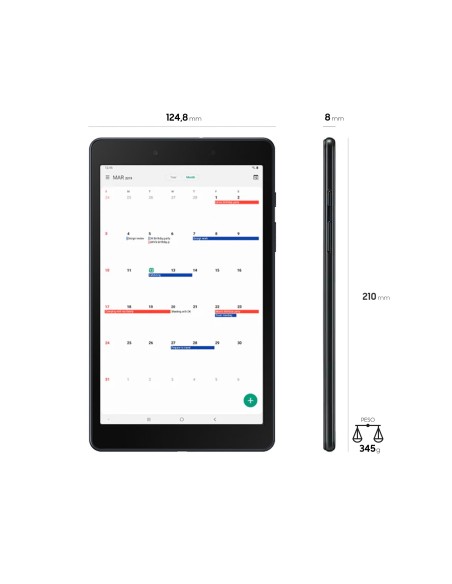 Samsung Galaxy Tab A , Black, 8, Wi-Fi 4 (802.11n), 32GB