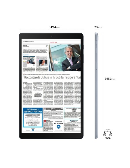 Samsung Galaxy Tab A (2019) Silver, 10.1, Wi-Fi 5 (802.11ac), 32GB