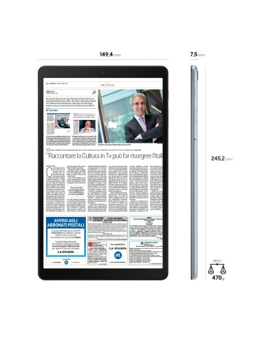 Samsung Galaxy Tab A (2019) Silver, 10.1, Wi-Fi 5 (802.11ac) LTE, 32GB