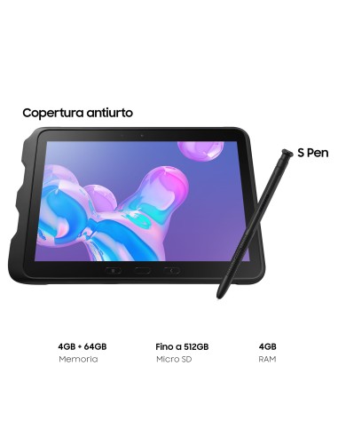 Samsung Galaxy Tab Active Pro , Black, 10.1", Wi-Fi LTE, 64GB