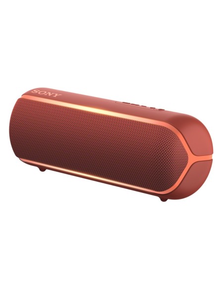 Sony SRS-XB22, speaker compatto, portatile, resistente all'acqua con EXTRA BASS e luci, rosso