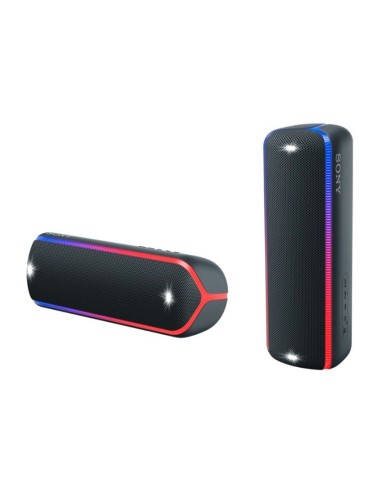 Sony SRS-XB32, speaker compatto, portatile, resistente all'acqua con EXTRA BASS e luci, nero