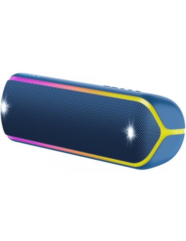 Sony SRS-XB32, speaker compatto, portatile, resistente all'acqua con EXTRA BASS e luci, blu