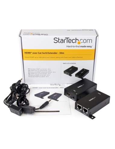StarTech.com Extender Video Audio HDMI via Cat5 Cat6 con IR - Autoalimentato