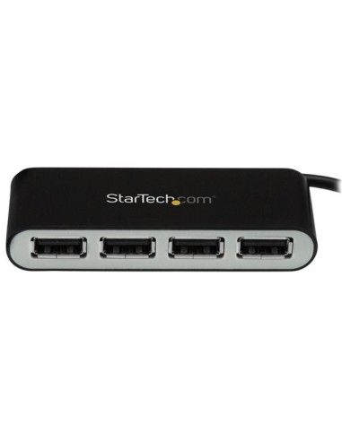 StarTech.com Hub USB 2.0 portatile a 4 porte con cavo integrato - Perno e Concentratore USB compatto - Mini Hub USB2.0