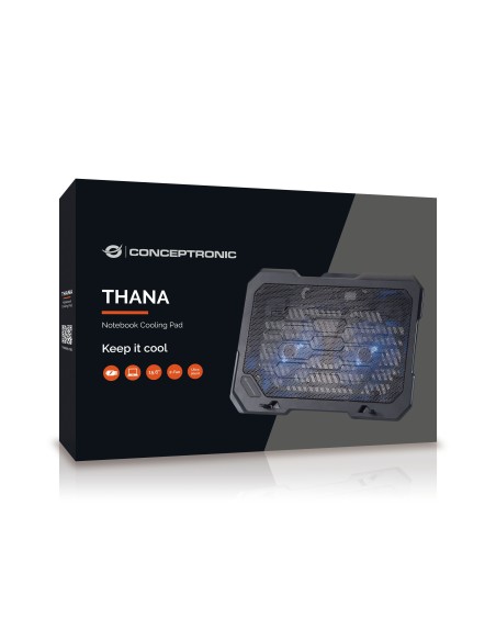 Conceptronic THANA01B base di raffreddamento per notebook 39,6 cm (15.6") Nero