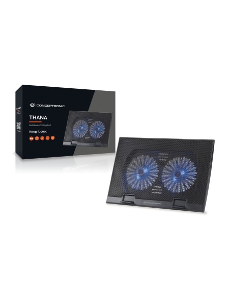 Conceptronic THANA02B base di raffreddamento per notebook 43,2 cm (17") Nero