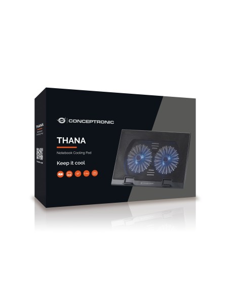 Conceptronic THANA02B base di raffreddamento per notebook 43,2 cm (17") Nero