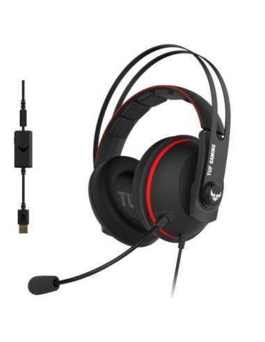 ASUS TUF Gaming H7 Auricolare Cablato A Padiglione Giocare Nero, Rosso