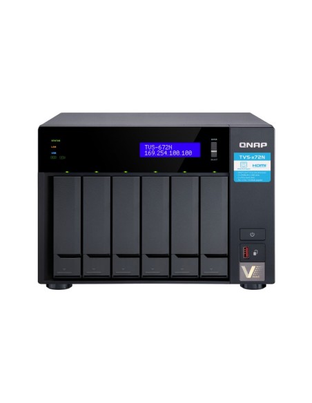 QNAP TVS-672N NAS Tower Collegamento ethernet LAN Nero i3-8100T