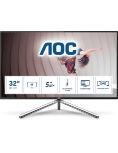 AOC U32U1 Monitor PC 80 cm (31.5") 3840 x 2160 Pixel 4K Ultra HD LED Nero, Argento
