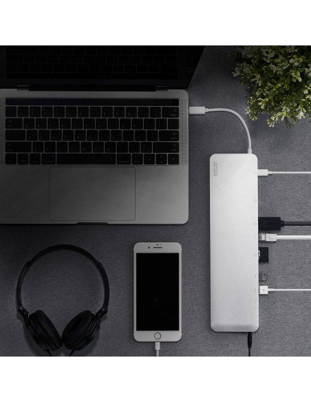 ATEN Dock multiporta USB-C con pass-through dell'alimentazione