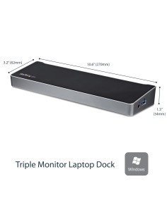 StarTech.com Docking Station replicatore di porte Universale per 3 portatili - video triplo - USB 3.0