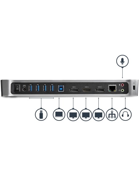 StarTech.com Docking Station replicatore di porte Universale per 3 portatili - video triplo - USB 3.0