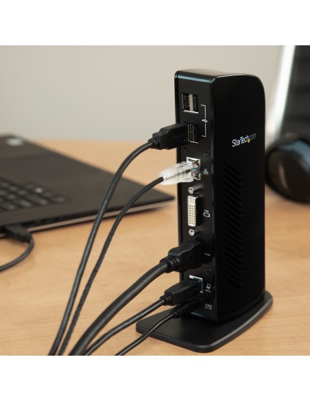 StarTech.com Docking station Universale USB3.0 per laptop DVI HDMI - Dual-Monitor con Ethernet audio