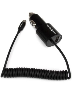 StarTech.com Caricatore da auto a doppia presa con cavo Micro-USB piu porta USB - Alta potenza ( 21 Watt   4.2A ) - Nero