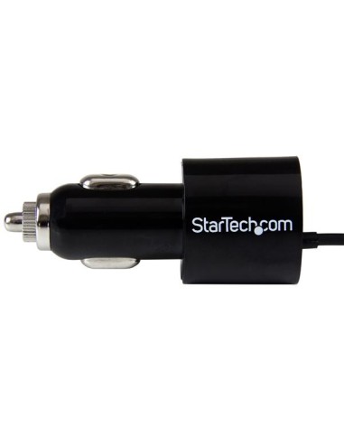 StarTech.com Caricatore da auto a doppia presa con cavo Micro-USB piu porta USB - Alta potenza ( 21 Watt   4.2A ) - Nero