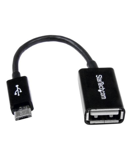 StarTech.com Cavo Adattatore micro USB a USB femmina OTG da viaggio 12cm M F - Nero