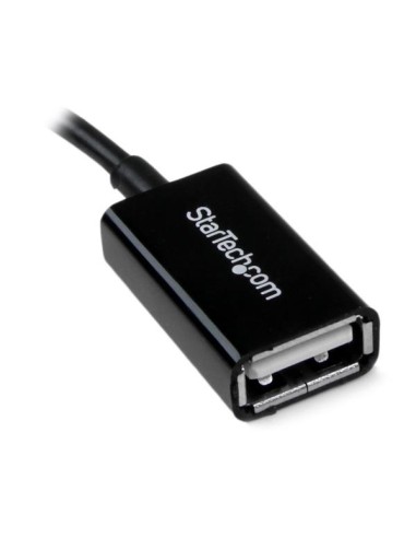 StarTech.com Cavo Adattatore micro USB a USB femmina OTG da viaggio 12cm M F - Nero