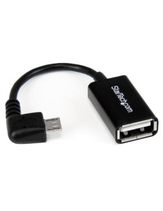 StarTech.com Cavo Adattatore micro USB a USB femmina angolato a destra OTG da viaggio 12cm M F - Nero