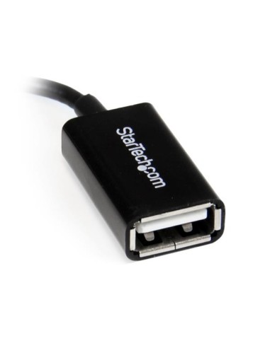 StarTech.com Cavo Adattatore micro USB a USB femmina angolato a destra OTG da viaggio 12cm M F - Nero