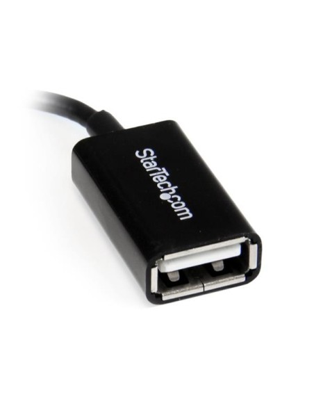 StarTech.com Cavo Adattatore micro USB a USB femmina angolato a destra OTG da viaggio 12cm M F - Nero