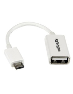 StarTech.com Cavo Adattatore micro USB a USB femmina OTG da viaggio 12cm M F - Bianco