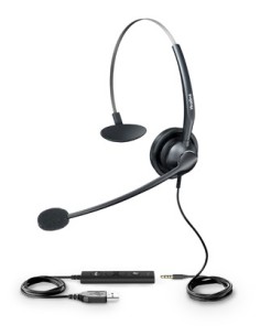 Yealink YHS33-USB cuffia e auricolare Cablato A Padiglione Ufficio USB tipo A Nero
