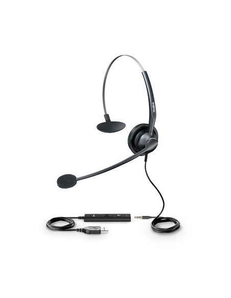Yealink YHS33-USB cuffia e auricolare Cablato A Padiglione Ufficio USB tipo A Nero