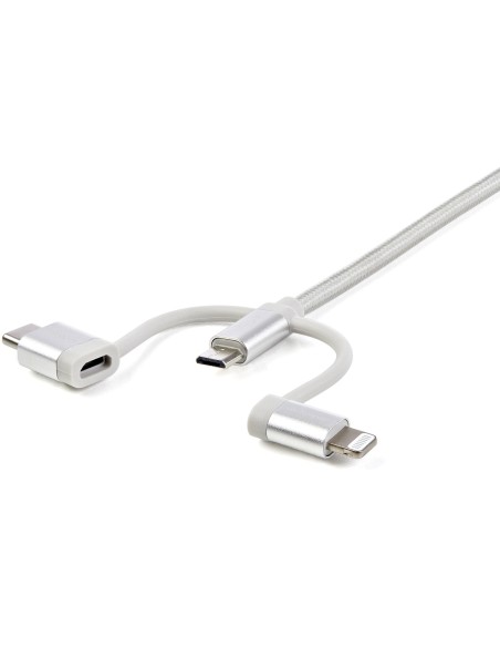 StarTech.com Cavo di ricarica multiplo USB da 1m - Adattatore da USB a Micro-USB o USB-C o Lightning per iPhone   iPad   iPod  