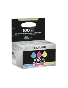 Lexmark 100XL cartuccia d'inchiostro 3 pz Originale Resa elevata (XL) Ciano, Magenta, Giallo
