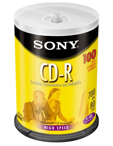 Sony CD-R 700MB 80Min 48xspd spindle 100pk 100 pz
