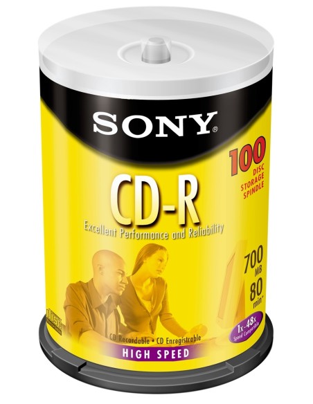 Sony CD-R 700MB 80Min 48xspd spindle 100pk 100 pz