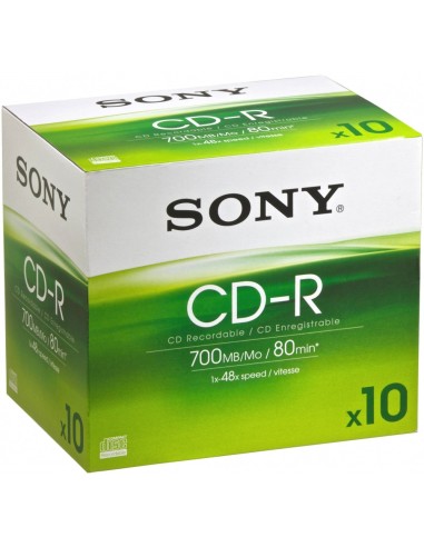 Sony CD-R 700MB 80min 48xspd JewelCase 10pk 10 pz