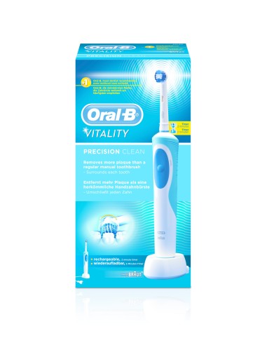 Oral-B Vitality Precision Clean Adulto Spazzolino rotante-oscillante Blu, Bianco