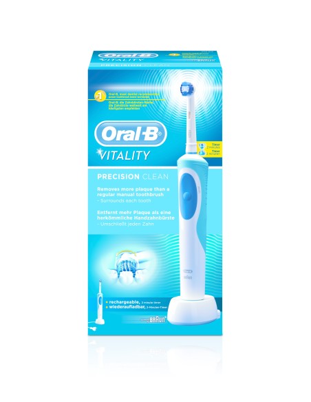 Oral-B Vitality Precision Clean Adulto Spazzolino rotante-oscillante Blu, Bianco