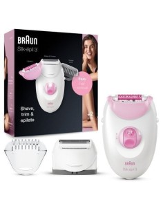 Braun Silk-épil 3 Silk-?pil 3-270, Epilatore Donna Per La Rimozione Duratura Dei Peli - Bianco Rosa