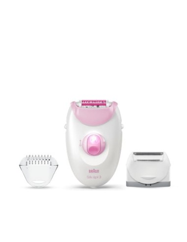 Braun Silk-épil 3 Silk-?pil 3-270, Epilatore Donna Per La Rimozione Duratura Dei Peli - Bianco Rosa