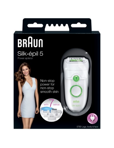 Braun Silk-epil 5 5780 40 pinzette Verde, Bianco