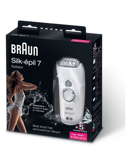 Braun Silk-épil 7681 40 pinzette Argento, Bianco