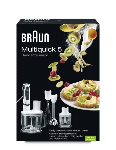 Braun Multiquick 5 MR 570 Pâtisserie Frullatore ad immersione 600 W Grigio, Bianco