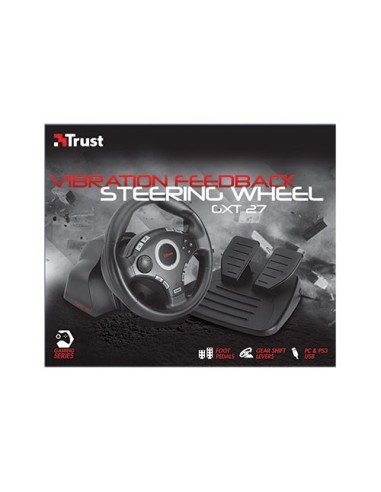 Trust Compact Vibration Feedback Steering Wheel PC-PS2-PS3 GM-3200 Nero Sterzo + Pedali PC, Playstation 3