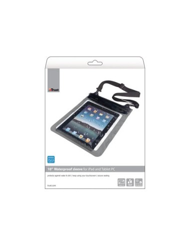 Trust 10" Waterproof sleeve for tablets Custodia a tasca Grigio, Trasparente