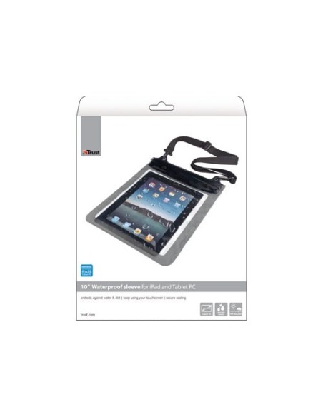 Trust 10" Waterproof sleeve for tablets Custodia a tasca Grigio, Trasparente