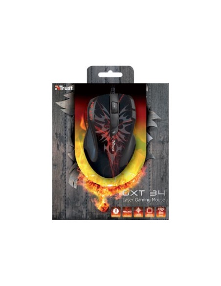 Trust GXT 34 mouse Ambidestro USB tipo A Laser 3400 DPI