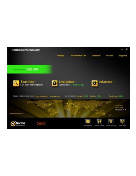 NortonLifeLock Norton Internet Security 2012, 3u, UPG, CD, ITA 3 licenza e