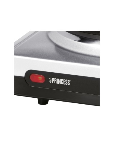 Princess 302201 Nero, Argento Superficie piana Piastra sigillata 1 Fornello(i)