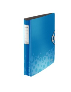 Leitz Raccoglitore a 4 anelli con meccanismo Soft Click Active Bebop Polipropilene (PP) Blu A4