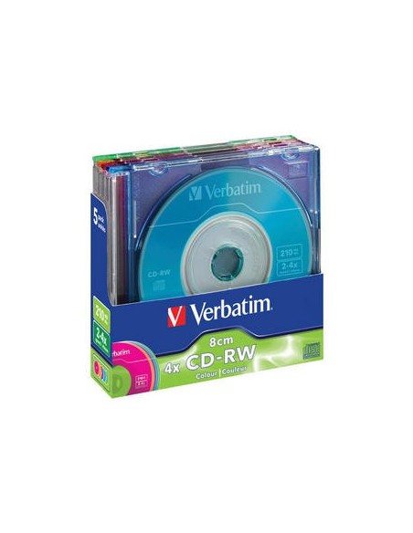 Verbatim CD-RW 8cm Colour 4x 210 MB 5 pz